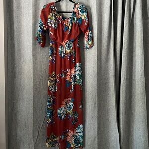As U Wish Off-Shoulder Multicolor Floral Dress